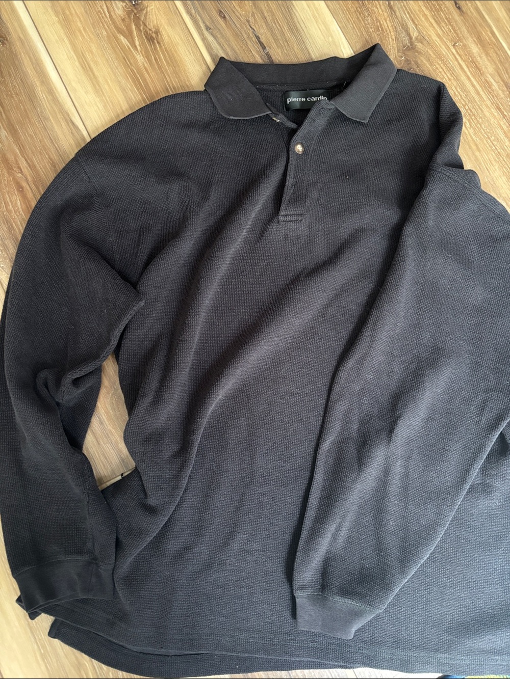 Pierre Cardin Black Long Sleeve Polo Knit